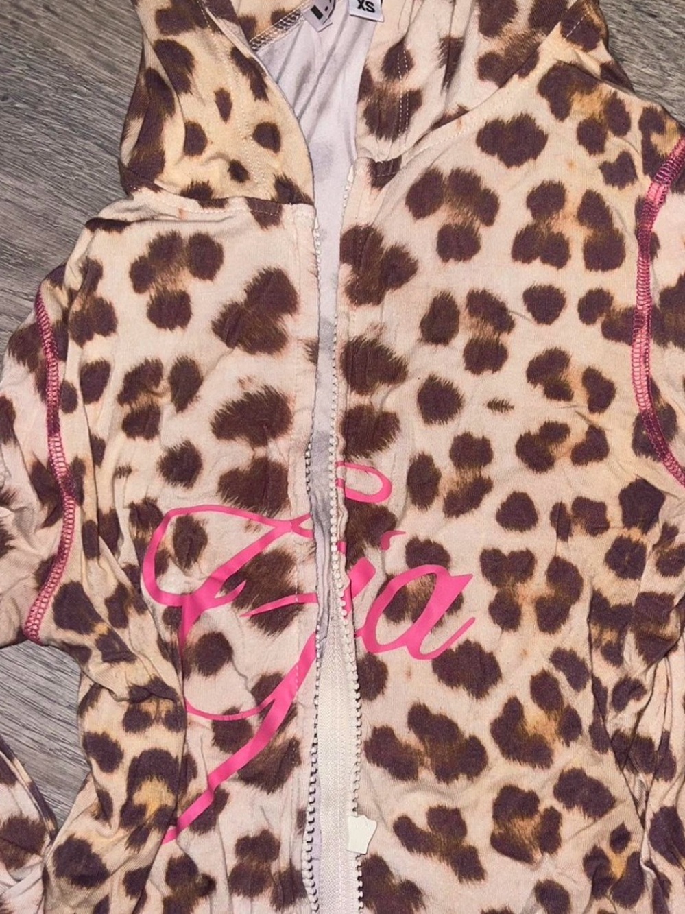 I.AM.GIA Pink Leopard Print Hoodie